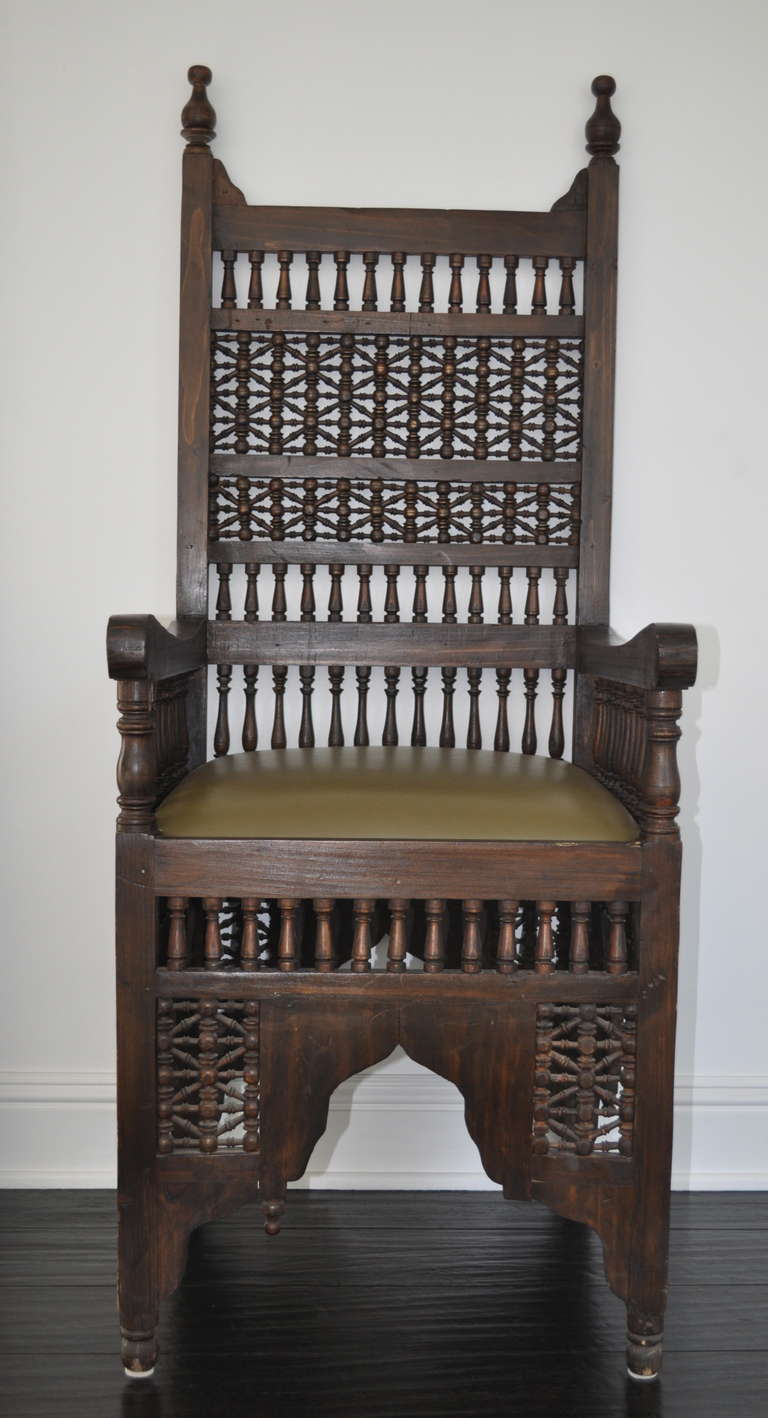 Set of Ten Moroccan Chairs with Custom Upholstery