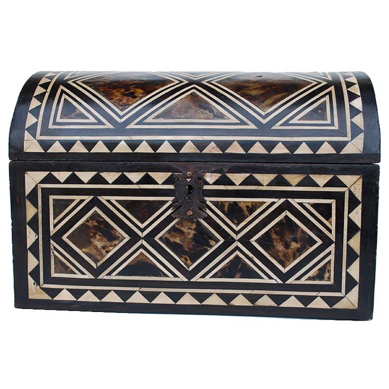 Middle Eastern Tortoiseshell and Bone Inlay Box