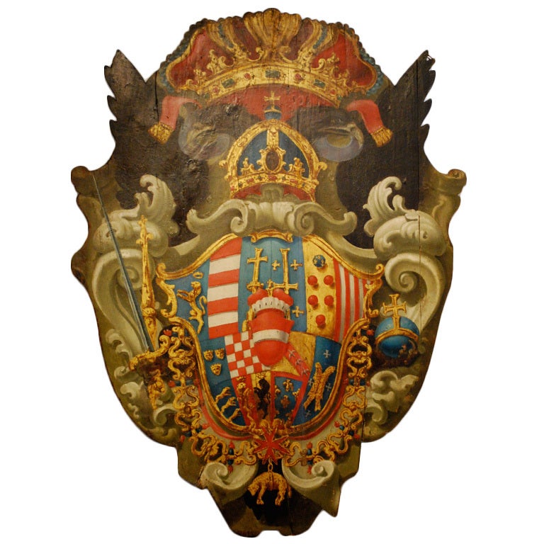 Rare 18th Century Armorial Shield Coat of Arms Hapsburg Lorraine