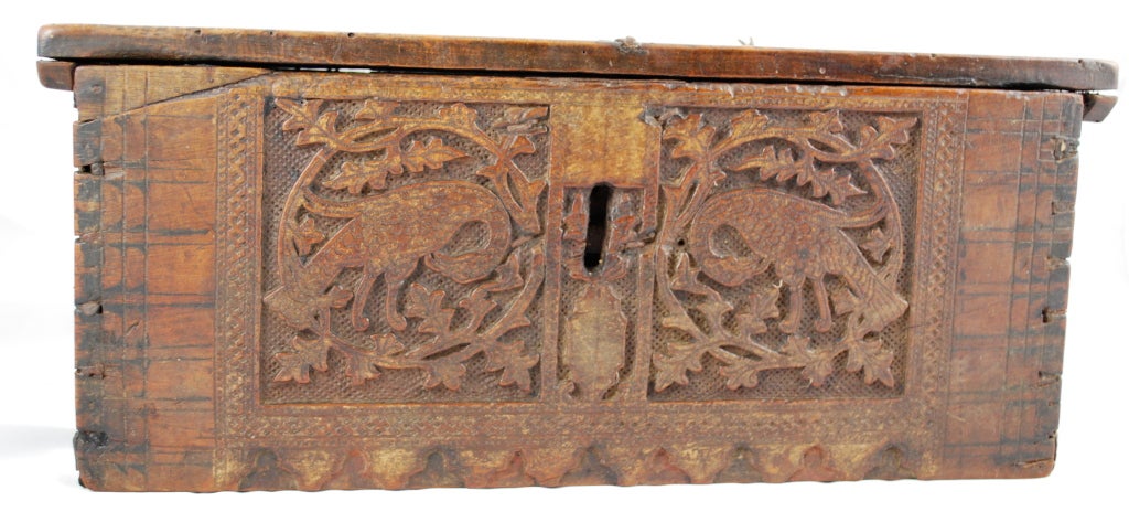 18th Century and Earlier Rare Excellent 17th Century Spanish Mudejar Coffer Box