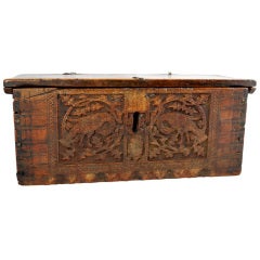 Antique Rare Excellent 17th Century Spanish Mudejar Coffer Box