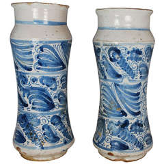 Pair of 18th Century Abarello Jars