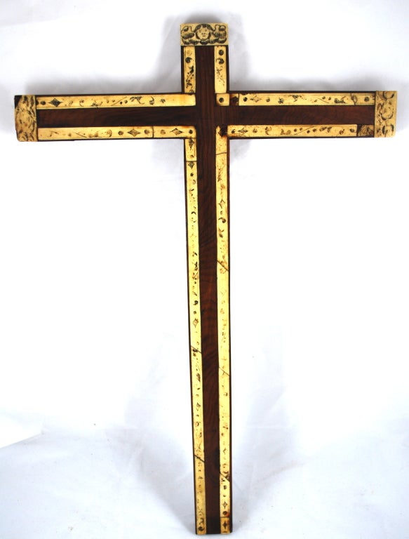 Gorgeous cross w/ Bone inlay and decorative designs throughout.