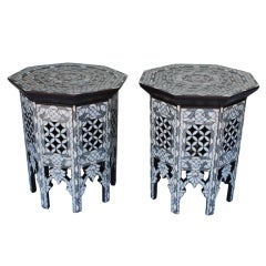 Beautiful Pair of Mother of Pearl Side Table