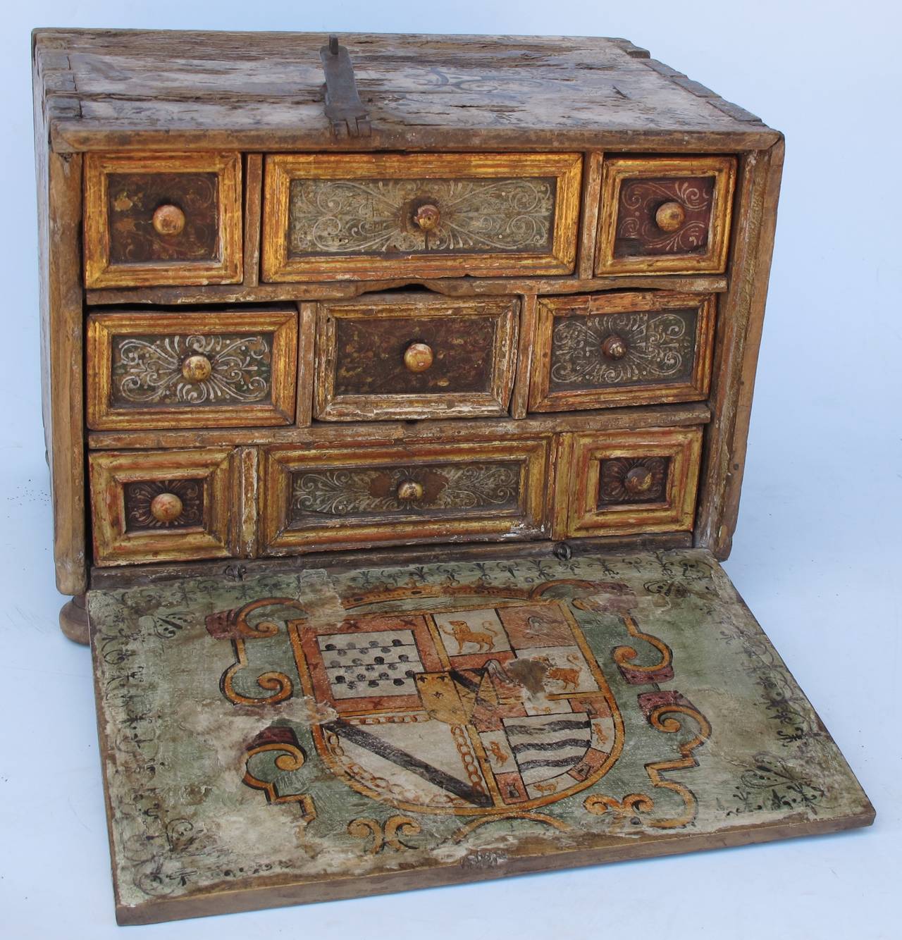 Spanish Colonial table top traveling desk box or 