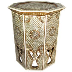 Mother of Pearl Inlay Side Table Moroccan or Syrian