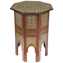 Stunning Mid-Century, Mother of Pearl Inlay Moroccan Table