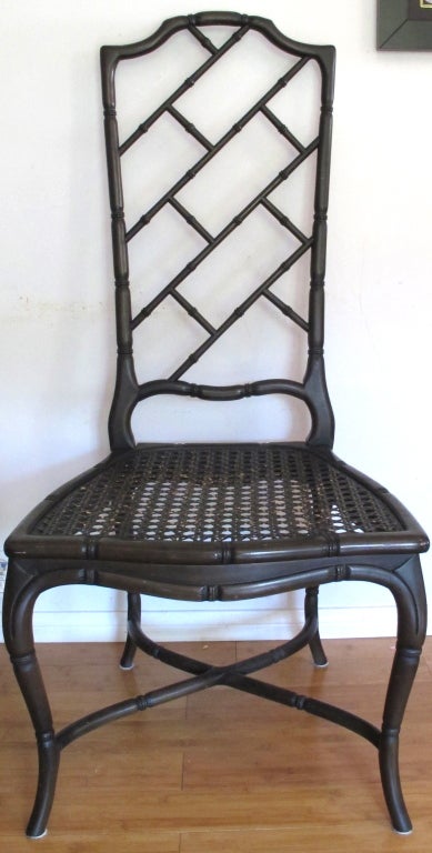 Set of 6 Chippendale Chinoiserie High Back Chairs