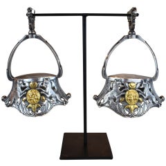 Outstanding Spanish Colonial 19th Century Silver & Gold Stirrups