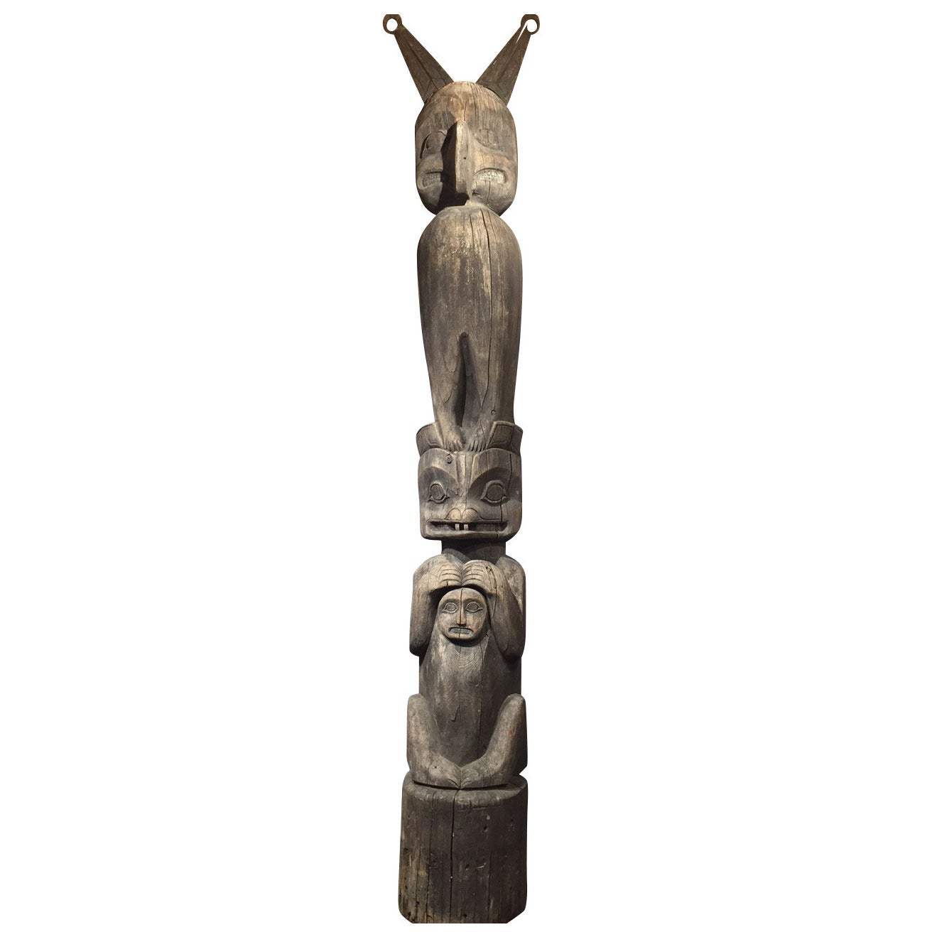 Rare 19th Century Kwakiutl Clan Totem Pole, Alaska circa 1870