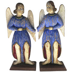 Large, 18th Century,  Pair of Spanish or Italian Angel Sculptures
