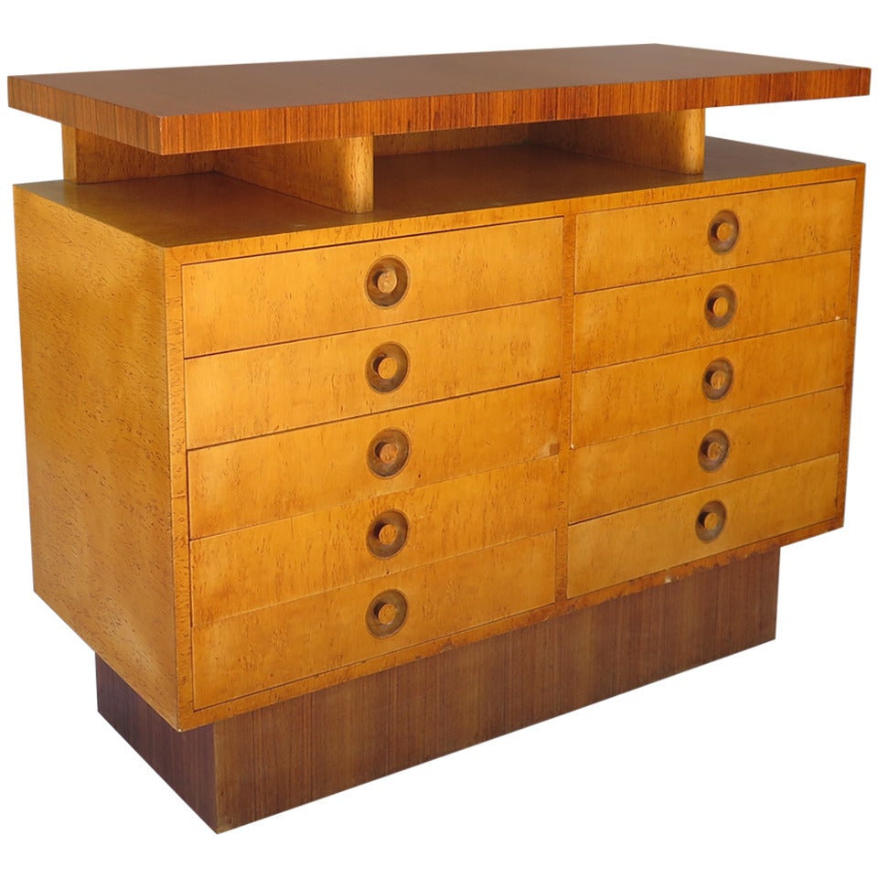 Exceptional and Rare, Art Deco Andrew Szoeke Dresser Cabinet