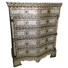 Exceptional Syrian Mother of Pearl Dresser Cabinet