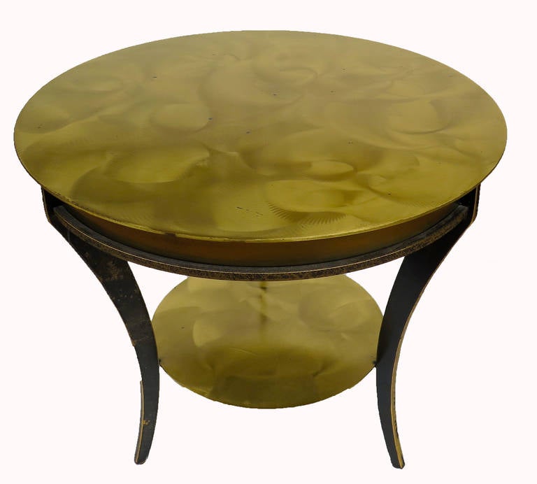 Great Looking Pair of French Modernist Metal End Tables, 1950s In Good Condition In Montecito, CA