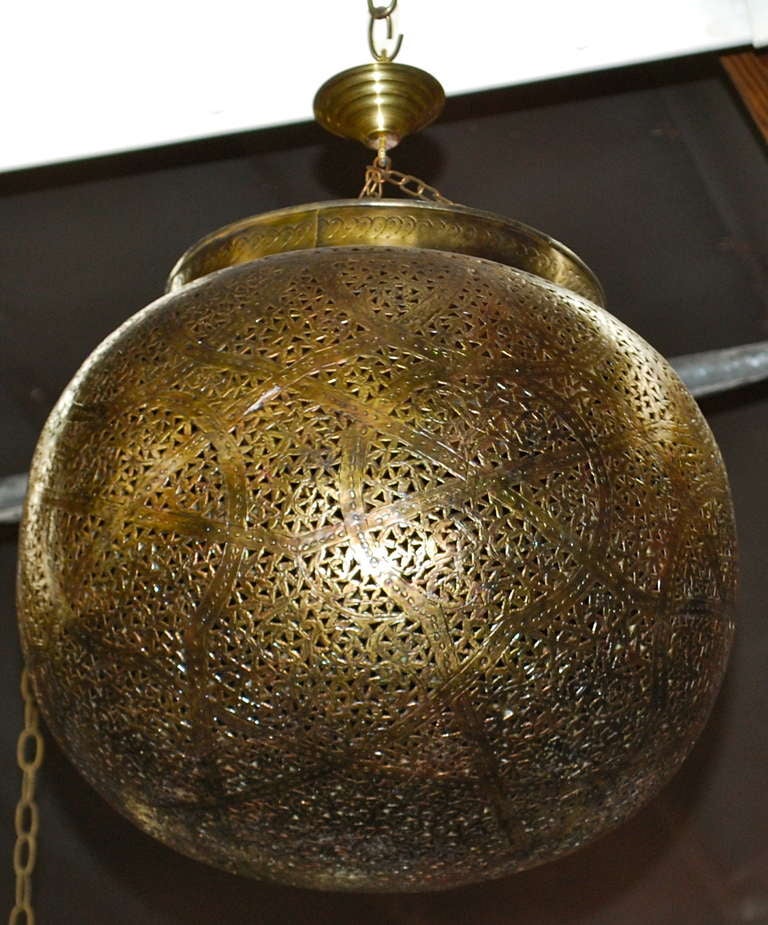 Very Fine Brass Moroccan Chandelier Lantern Pendant