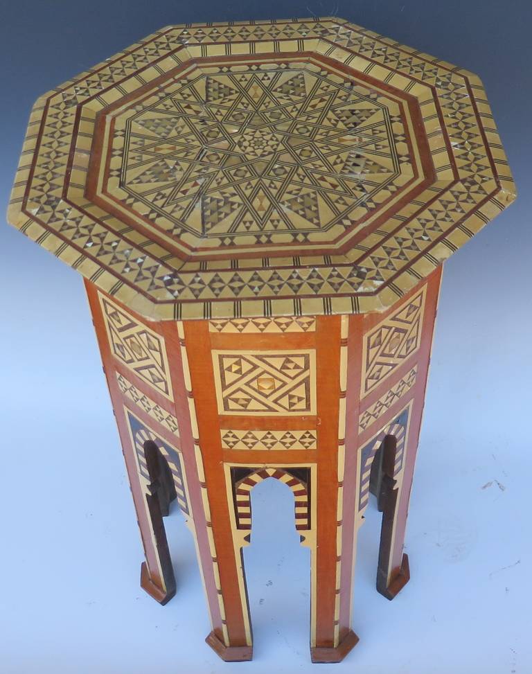 Very nice geometric Moroccan side table from the late 19th-early 20th century.