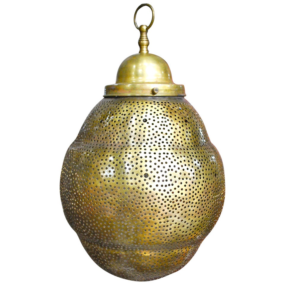 Lovely Moroccan Brass Fixture Pendant For Sale