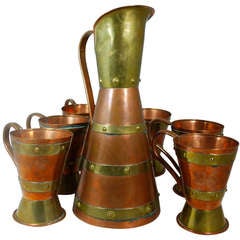 Wonderful Mid-Century Beer Set by Taxco Master Hector Aguilar