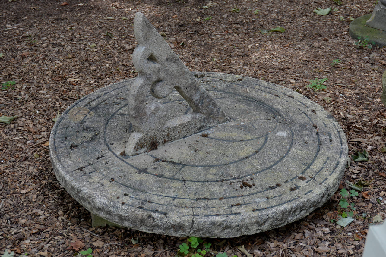 Sundial with Stone Gnomon and Plate For Sale at 1stdibs