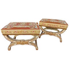 Important Pair of Empire Tabourets, Supplied to the Empress Josephine
