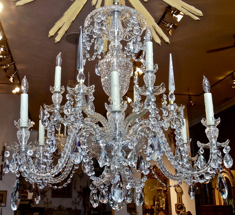 Mid-20th Century Anglo-Irish Cut Crystal Waterford Style Chandelier