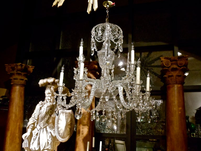 Anglo-Irish Cut Crystal Waterford Style Chandelier 2