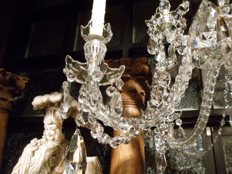 Anglo-Irish Cut Crystal Waterford Style Chandelier In Excellent Condition In Essex, MA