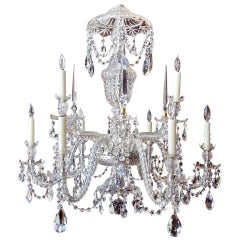 Vintage Anglo-Irish Cut Crystal Waterford Style Chandelier