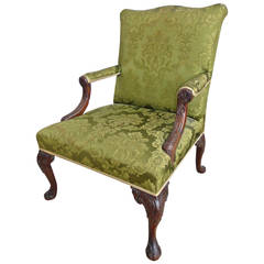 Period George II Mahogany Gainsborough Chair in the Manner of William Kent