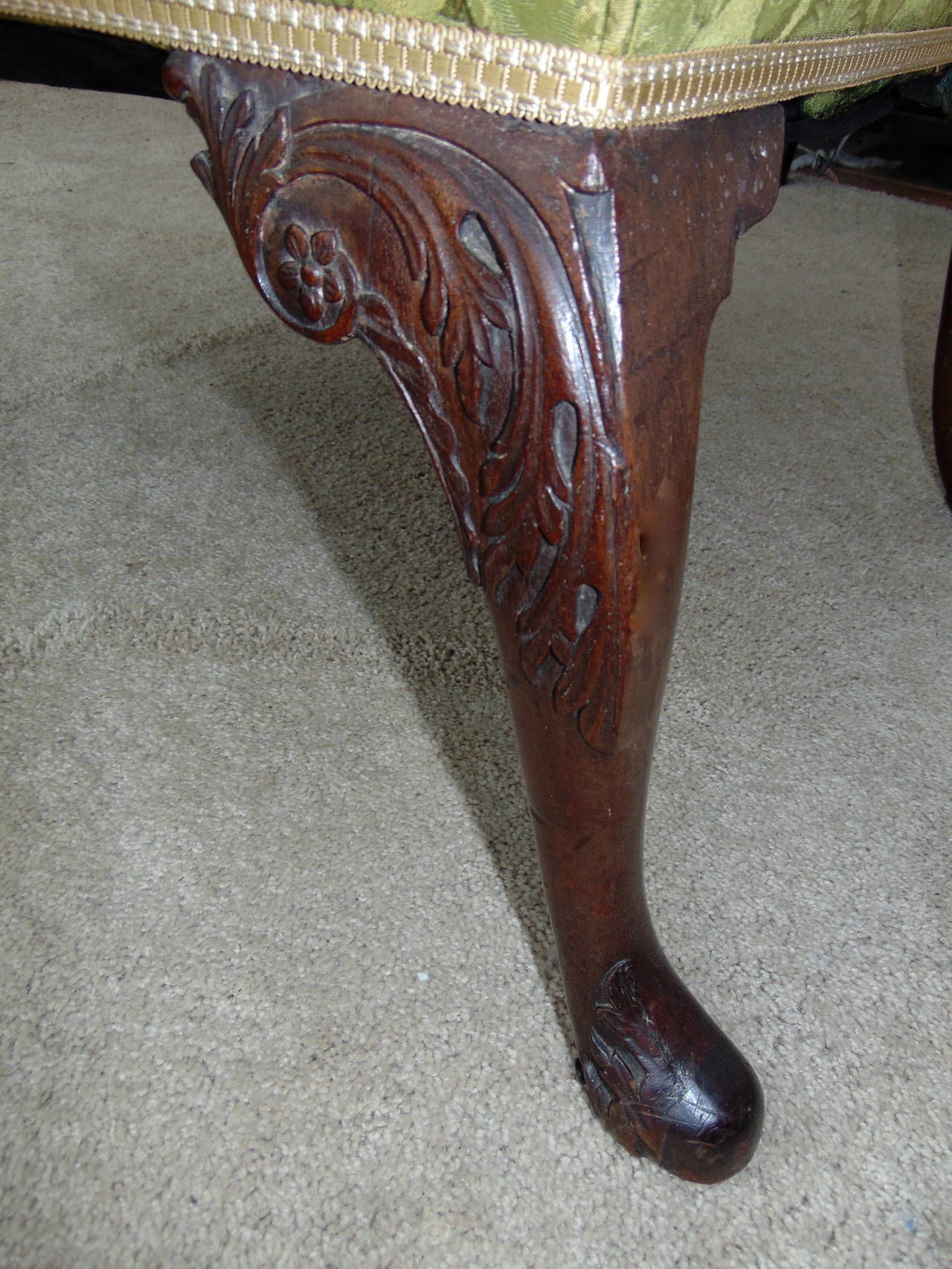 Period George II Mahogany Gainsborough Chair in the Manner of William Kent 1