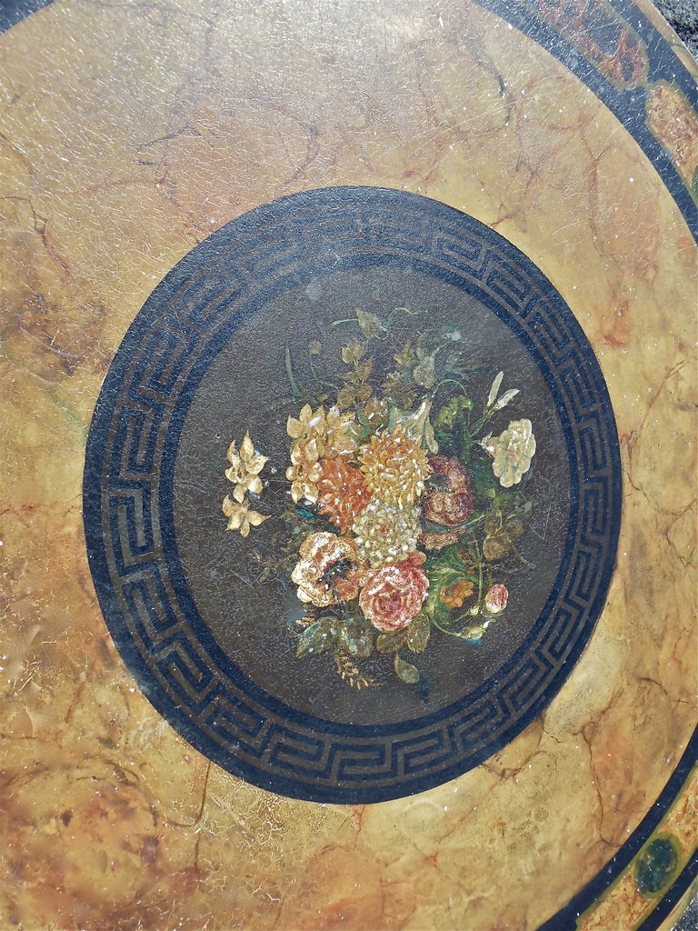 Rare Irish Regency Rosewood Center Table with Original Painted Slate Top 2