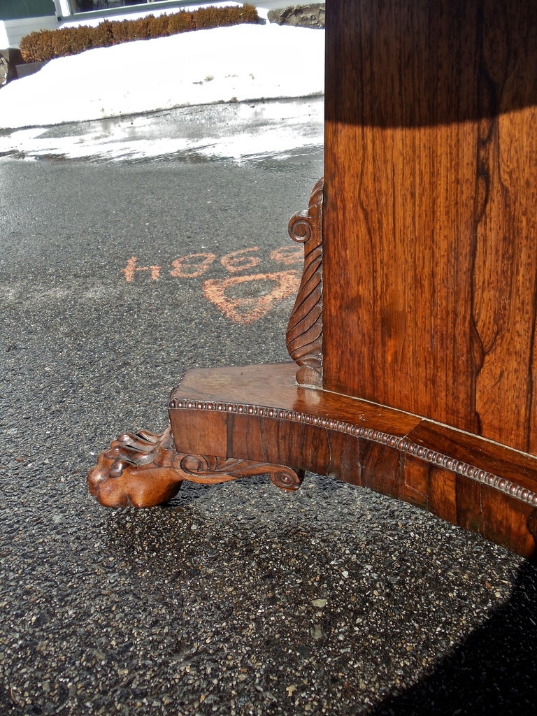 Rare Irish Regency Rosewood Center Table with Original Painted Slate Top 5