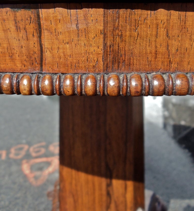 Rare Irish Regency Rosewood Center Table with Original Painted Slate Top 6