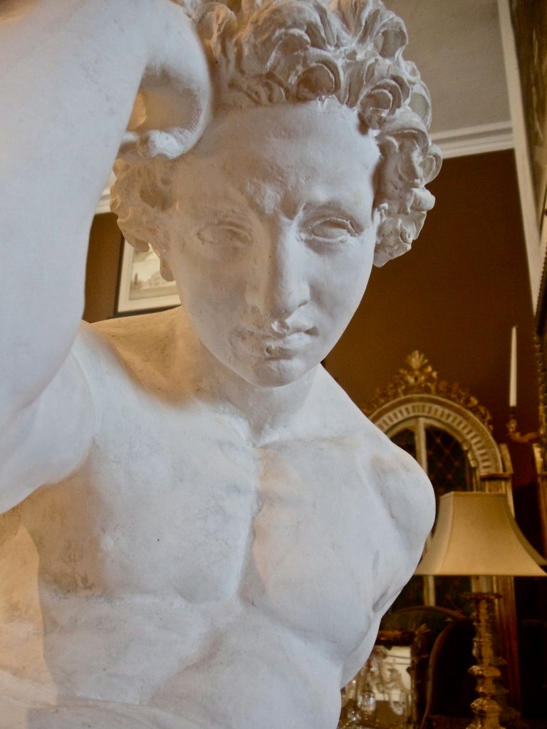 French Pair of Large Scale Plaster Sculptures After Michelangelo's Tomb
