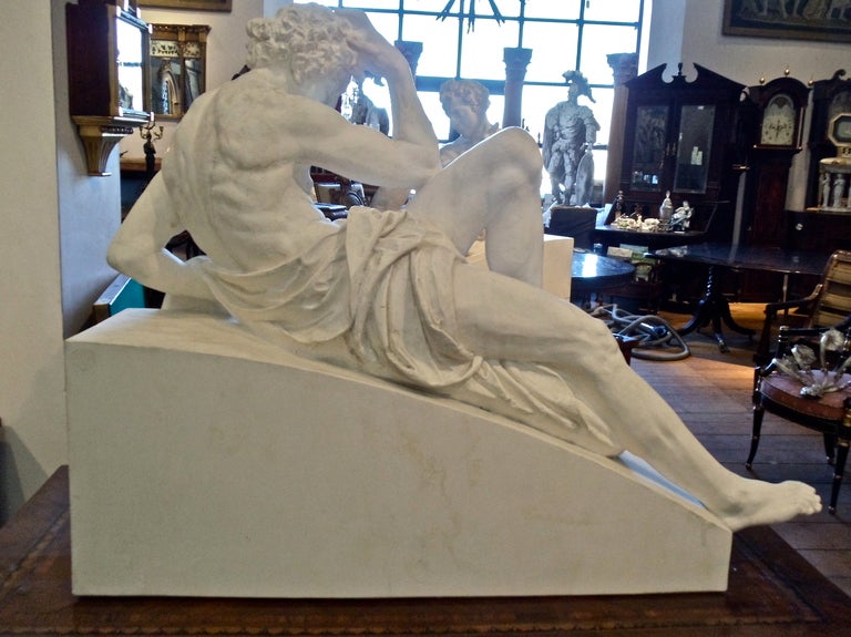 Pair of Large Scale Plaster Sculptures After Michelangelo's Tomb In Good Condition In Essex, MA