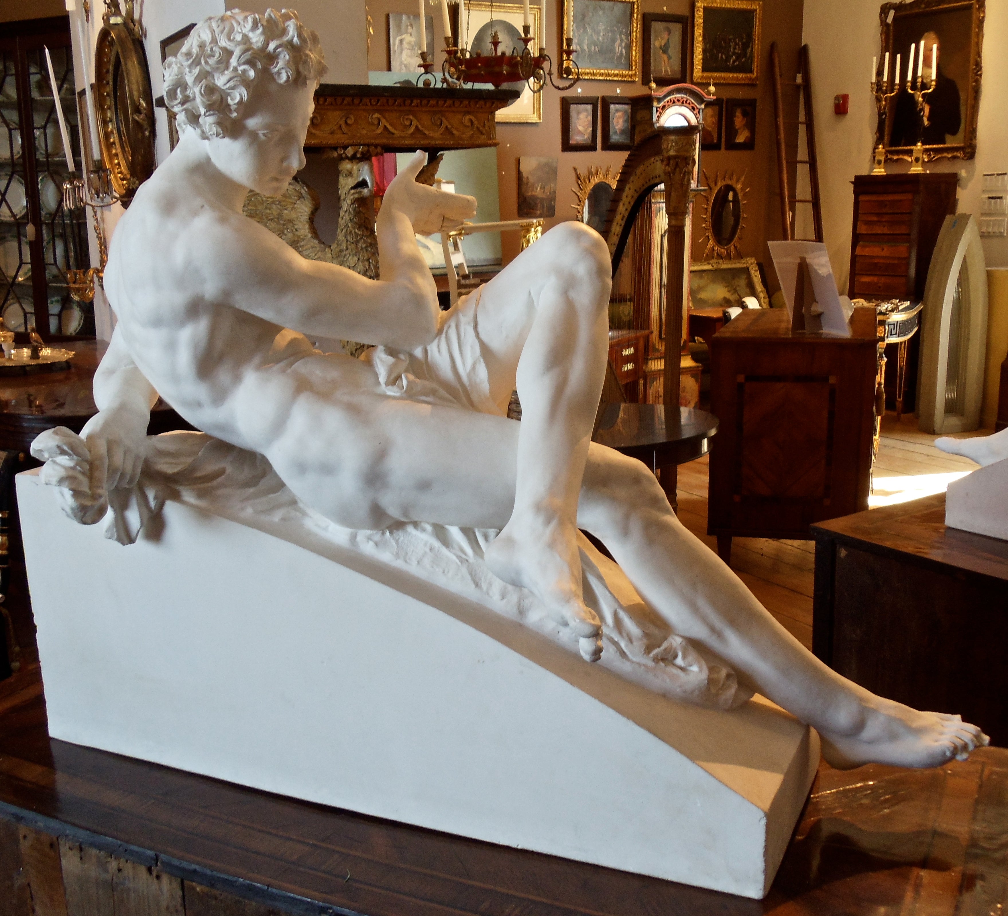 Pair of Large Scale Plaster Sculptures After Michelangelo's Tomb