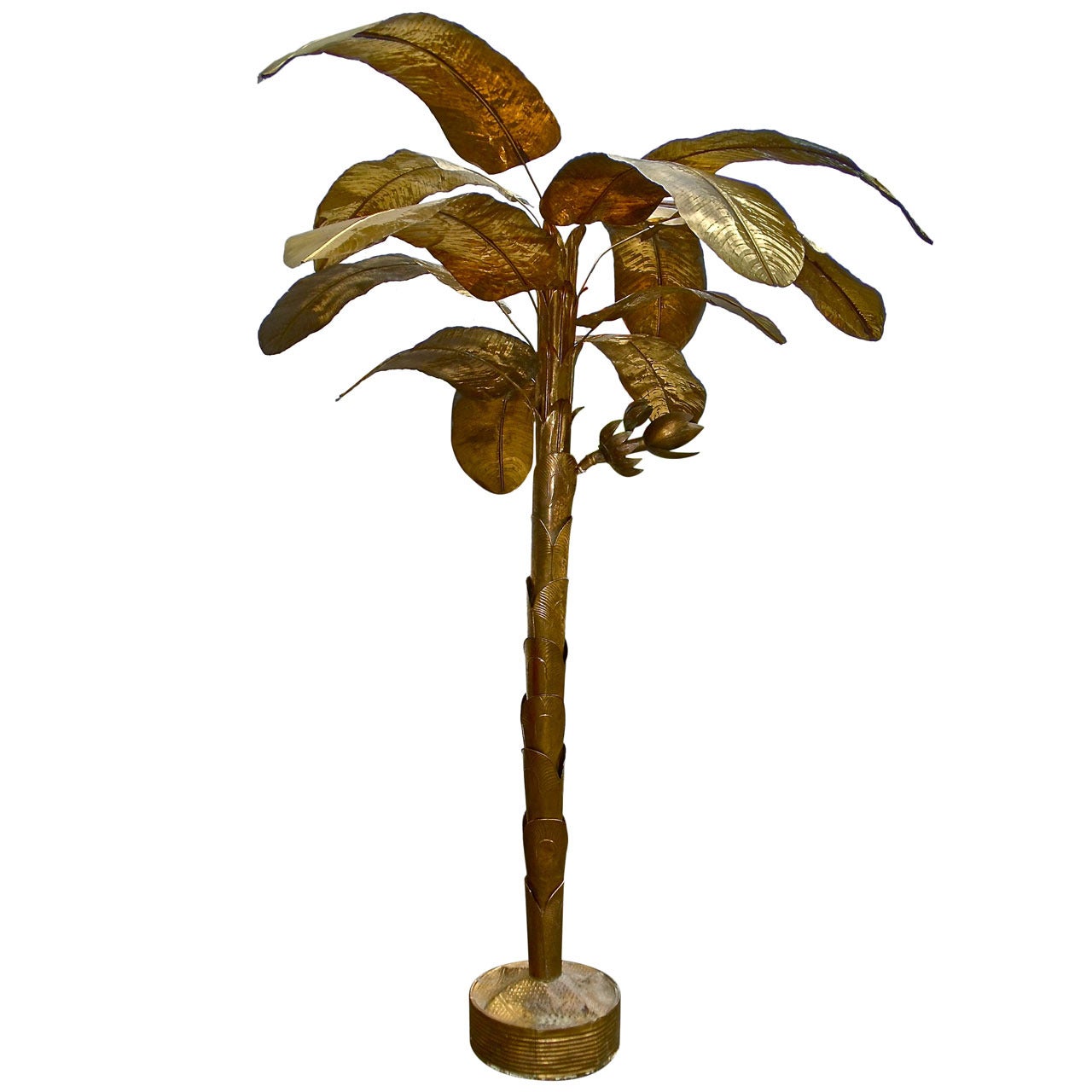 Massive Mid-Century Lacquered Brass Banana Tree