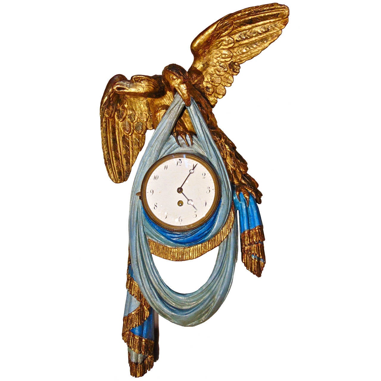 Austrian Neoclassical Period, DoubleHeaded Eagle Wall Clock For Sale