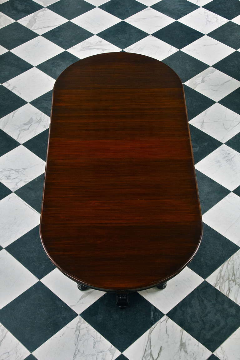 Carved Mahogany Expanding Round William IV Dining Table
