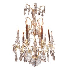 Period Late 18th Century Swedish Gilt Bronze Rock Crystal Chandelier