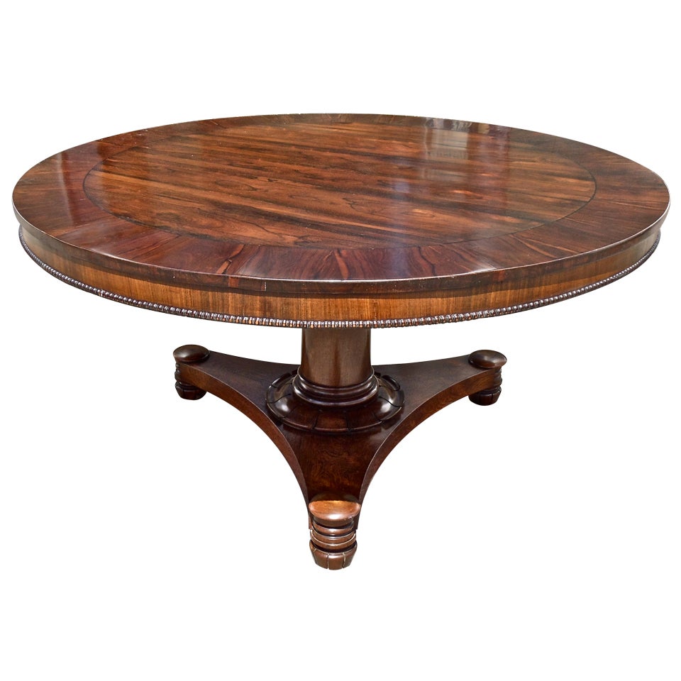 19th Century Anglo Colonial Regency Period Round Center Table