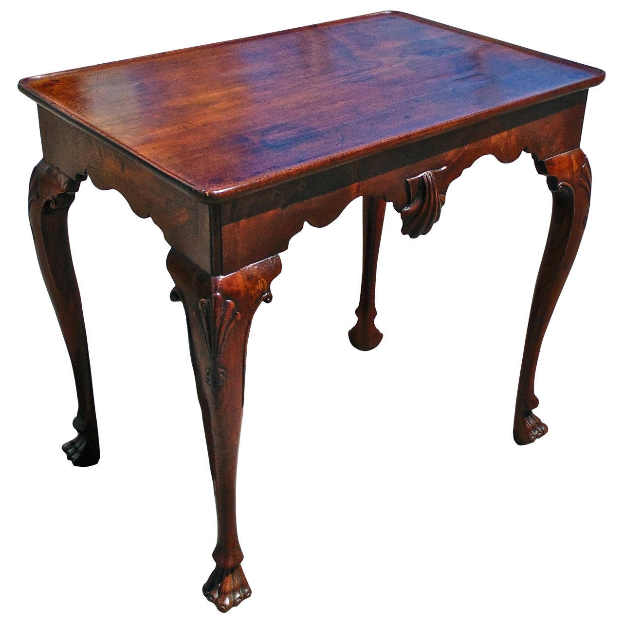 Period Irish Georgian Walnut Dish Top Tea Table With Paw Feet At 1stdibs Period Irish Georgian Walnut Dish Top Tea Table With Paw Feet For