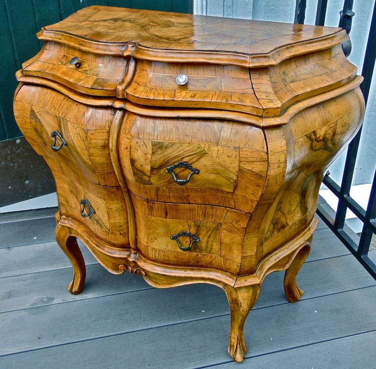 Pairof Late 19th Century Figured Walnut Bedside or End Commodes