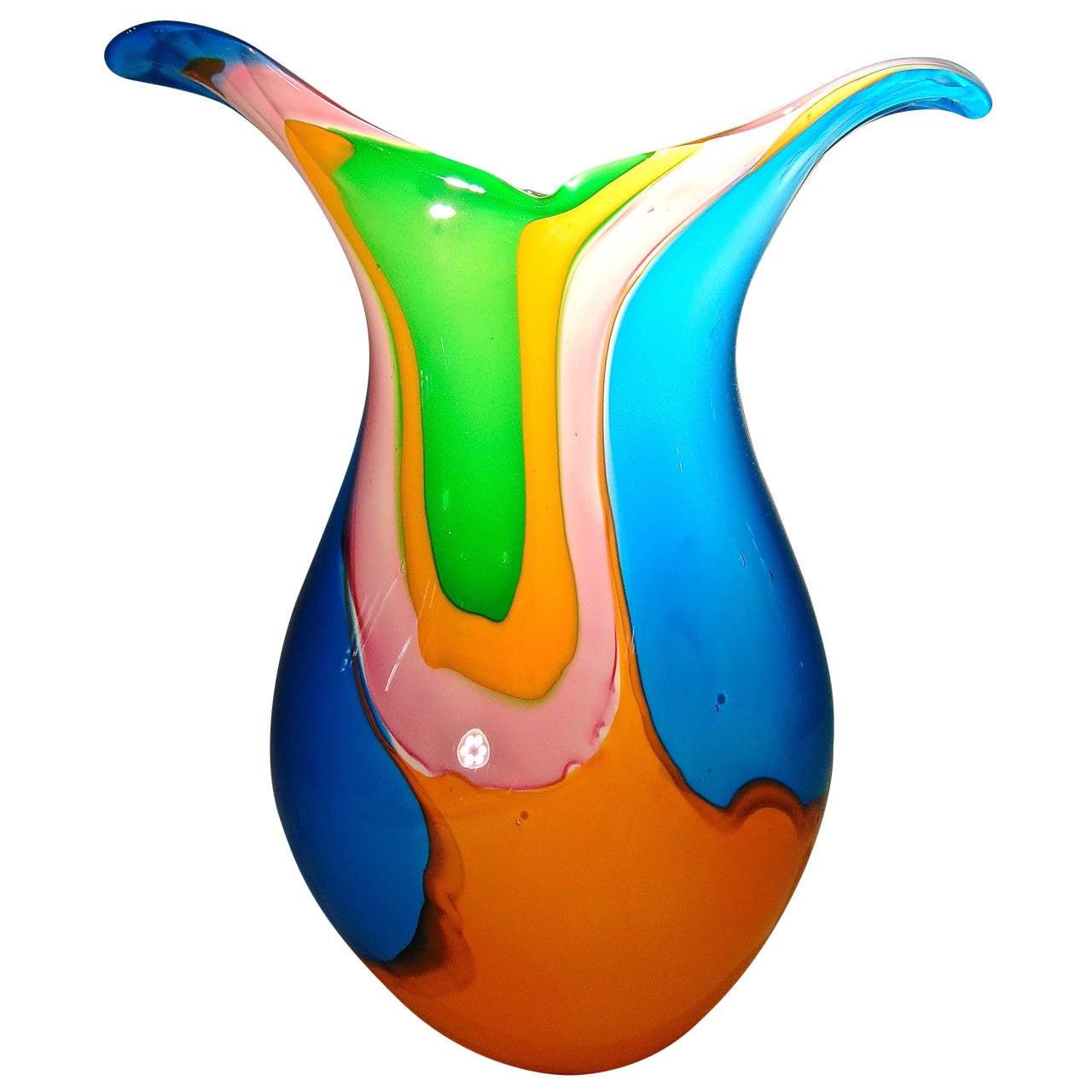 MidCentury Murano Glass Vase For Sale at 1stdibs