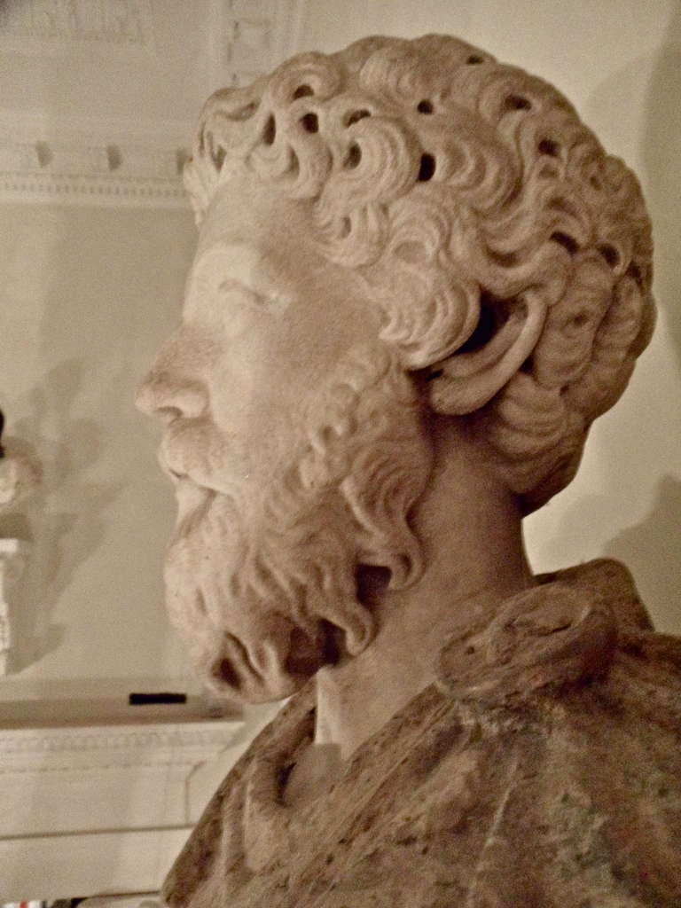 Neoclassical 17th Century Florentine Marble Bust of Emperor Marcus Aurelius