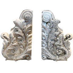 Pair Of Carved Marble Corbels