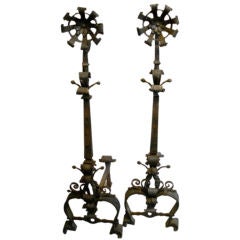 Pair Of 19th Century American Arts And Crafts Andirons