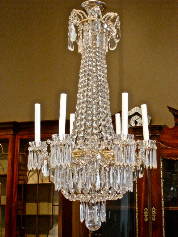 High Quality Louis Philippe, Late 19th Century Ormolu and Crystal Chandelier in the NeoClassical Style, probably Baccarat