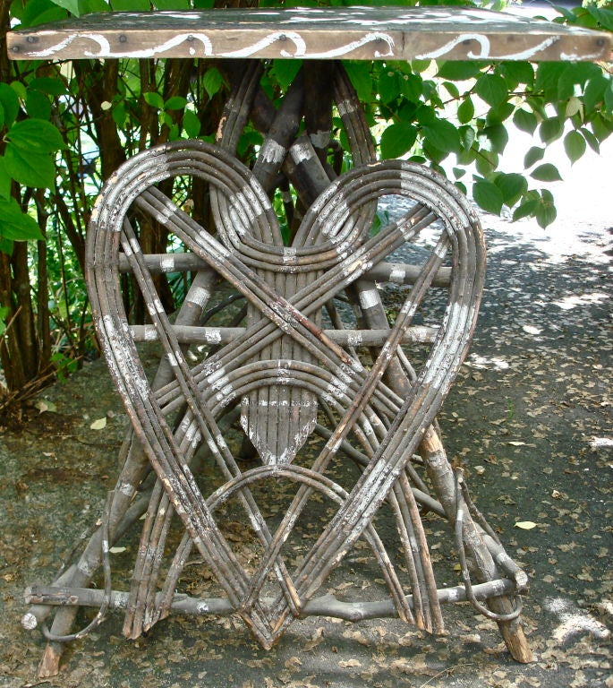 American Folk Art Rustic Heart Inspired Table