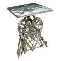 American Folk Art Rustic Heart Inspired Table